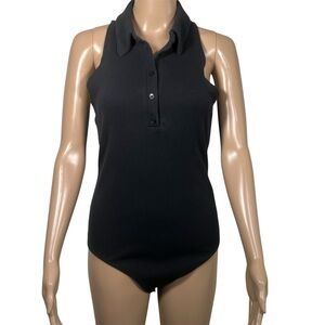 Abercrombie & Fitch Soft AF Ribbed Bodysuit Collared Women's Large